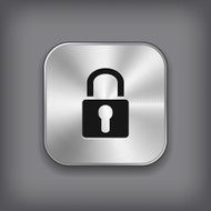 Lock icon - vector metal app button