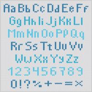 Knitted vector alphabet