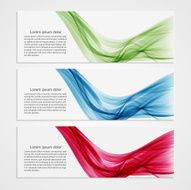 Collection banners modern wave design Colorful background