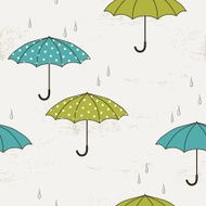 Autumn seamless pattern with umbrellas N2