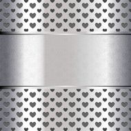 Background perforated shape heart metallic texture