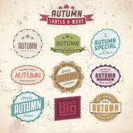 Set of autumn sales related vintage labels N4
