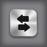 Synchronization icon - vector metal app button N2