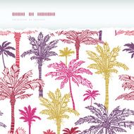 Palm trees seamless horizontal torn pattern background