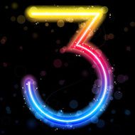 Number Rainbow Lights Glitter with Sparkles N6