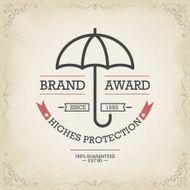 Hand Drawn with Umbrella Rescue Concept Vintage Label N2