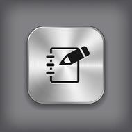 Notepad icon - vector metal app button