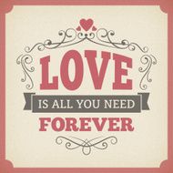 Wedding love forever typography vintage card background design N2