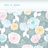 Silver and colors florals horizontal torn seamless pattern background