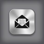 Mail icon - vector metal app button N3