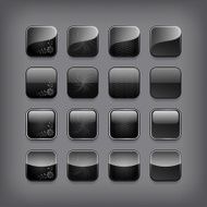 Set of blank black buttons N2