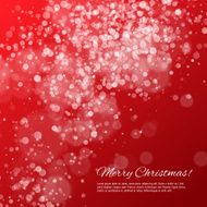 Red Christmas background with bokeh and stars
