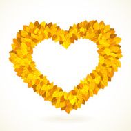 Heart shaped frame with autumn leaves Vector illustration