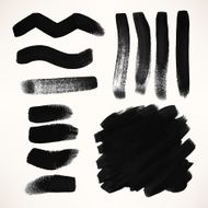 set of black grunge vector