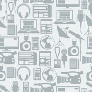 Seamless pattern with journalism icons