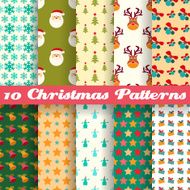 Christmas seamless patterns (tiling) Vector