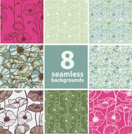 set of 8 seamless floral backgrounds N3