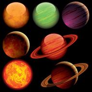 colorful planets