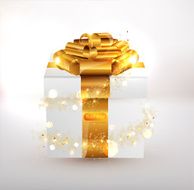 Christmas Gift Gold Ribbon