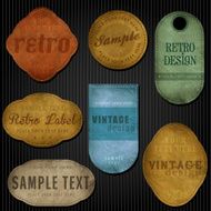 Retro styled vector labels