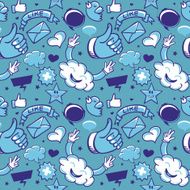cool seamless pattern with social media icons N2
