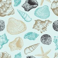 Seamless pattern with sea shells N4