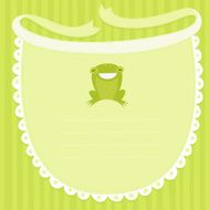 Green Baby Bib Frame with Frog