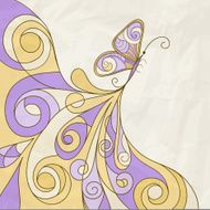 vector butterfly and abstract pattern