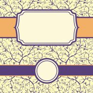 Painted Tree Branches Seamless Pattern And Frames Set