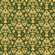 Wooden Damask Seamless Pattern Background