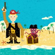 Pirate boy with an octopus