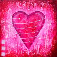 Painting of pink heart N2
