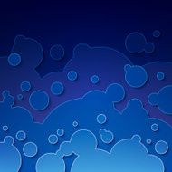 Abstract dark blue background with round bubbles