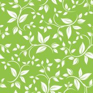 Seamless white floral pattern on green Vector illustration N2
