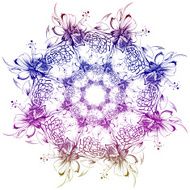 Roses and camomiles Mandala freehand drawing ornament pattern N12