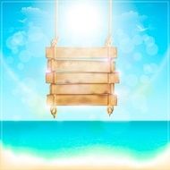 Blank Wooden Sign On a Beach