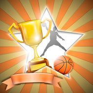 Basketball Poster With Trophy Cup