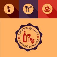 flat wine design elements
