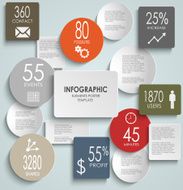 Abstract colored round rectangle info graphic template