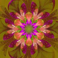 Symmetrical pattern in stained-glass window style N19