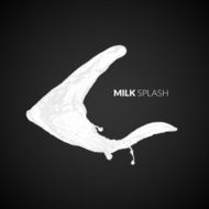 Milk splash isolated on black background N10