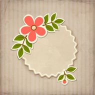 Vector badge with flower in retro style N2
