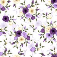 Seamless pattern with lisianthus flowers Vector illustration N4