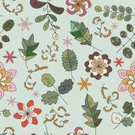 Seamless plant texture of futuristic fantastic flowers