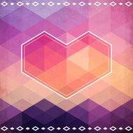 Abstract geometric pattern with pink heart