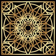 Golden geometric ornament