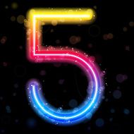 Number Rainbow Lights Glitter with Sparkles N7