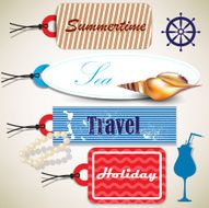 Set of Badges Labels Tags with shells N2