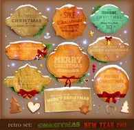 Vintage Retro Labels Icon Set N7