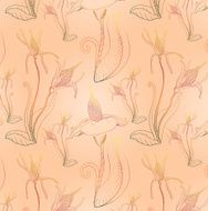 Colored art fantasy flowers seamless pattern N2